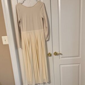 J. Crew Beige Pleated Maxi Dress